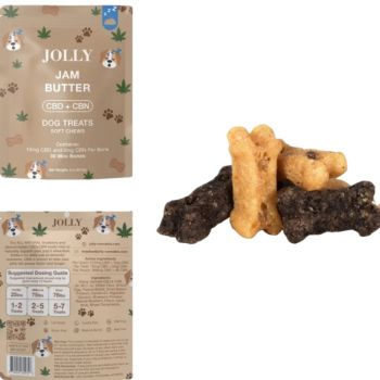 JOLLY CBD+CBN 12mg Dog Treats 30/Pk JAM BUTTER