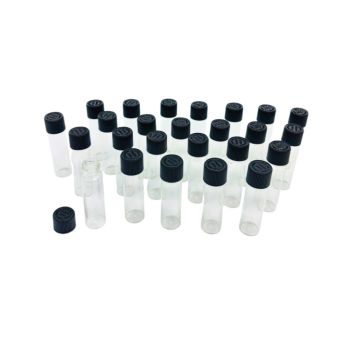 PRE-ROLL GLASS TUBE (PUSH DOWN TURN) 80X22cm 25pk BLACK/CLEAR