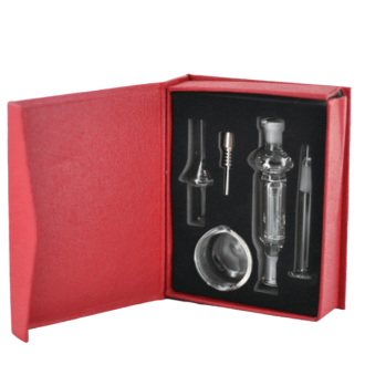10mm Micro Nectar Collector Kit (RED Box W/ Quartz & Tiatinum Nail Ti Tip)