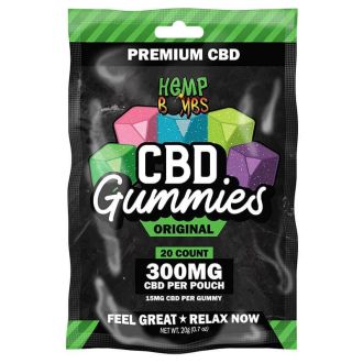 Hemp Bomb Cbd Gummies -20- Count 300 Mg (Green)