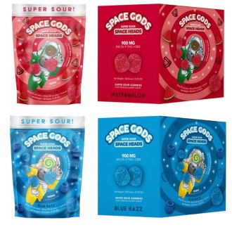 SPACE GODS SUPER SOUR SPACE HEADS 900MG