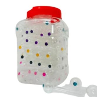 Clear 4 Inches Oil Burner with Color Dot - Price Per Piece