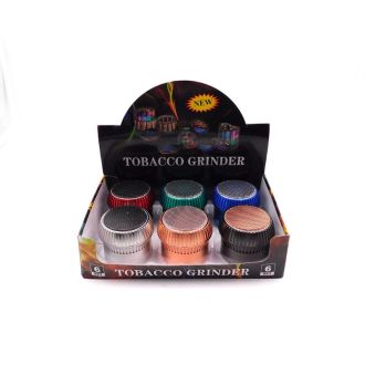 Mesh Top Round Metal Grinder With Built-In Ashtray 63mm 4 Part Assorted Colors