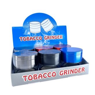 Tobacco Grinder - Color With Window - 64mm - 4 Parts - Assorted Colors - Price Per Piece