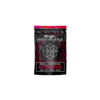 HI ON NATURE DELTA 8 SOUR BELTS 5000MG RED LIGHTING
