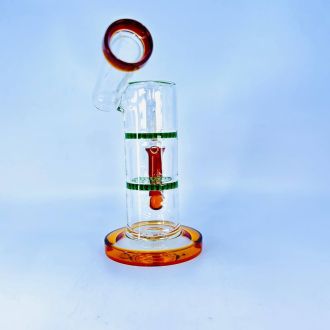 8 Inch Waterpipe - With Double Honeycomb and 45 Degree Mouthpiece - Yellow - Assorted