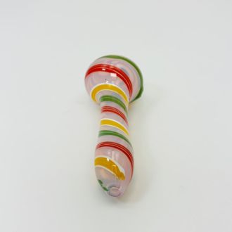 4-inches Handpipe - Spoon Striped - Mix-colors