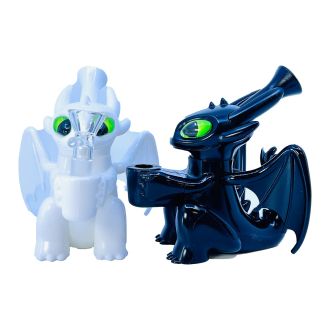 5 Inch Silicone Waterpipe - Night Light - Fury Dragon Design - SL5041 - Assorted Color - Price Per Piece