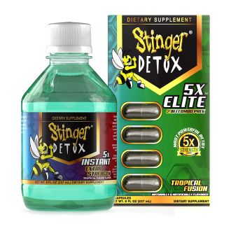 Stinger Detox 5x Elite Tropical Fusion - 8oz - 4 Buzz Capsules