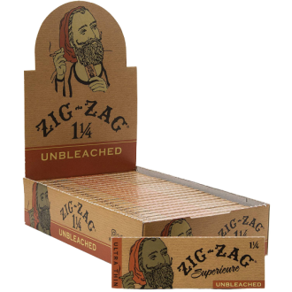 Zig Zag Supericure Unbleached King Slim - 24 Per Box - 25 Per Display
