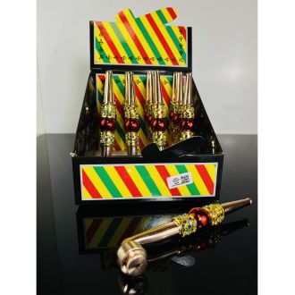 Fancy Handpipe Metal - 12 Handpipes Per Display - Assorted Color And Design