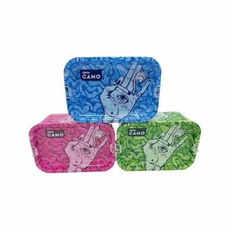 Afghan Hemp Camo Stashbox Kit With Tray + Hemp Woods - 25 Wraps Pack Per Box