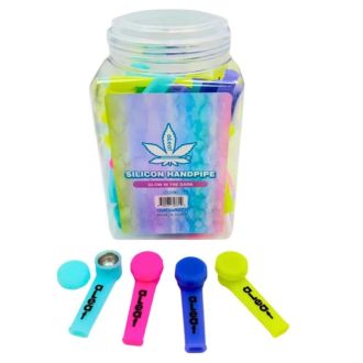 ALEAF 3.5" SILICONE HANDPIPE W/CAP 50ct/JAR SL118 
