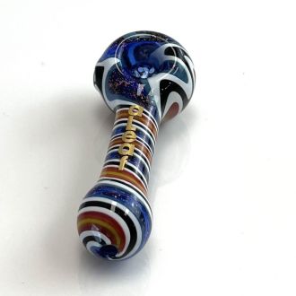 Aleaf Handpipe Wig Wag Clear Dot Grip With Screen - 5 Inches - Assorted Colors - ALHP5006