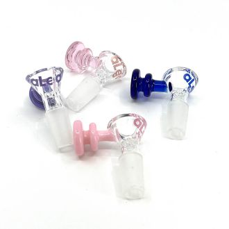 Aleaf Glass Bowl Spiral - 14mm In Size - Male With Screen - Assorted Colors - Price Per Piece