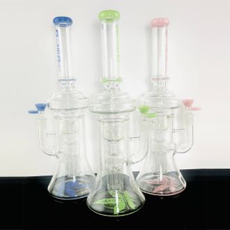 Aleaf Waterpipe 15" Inch - Jumbo Bell With 8 Tree Perc - Al2048 - Assorted Color - Price Per Piece