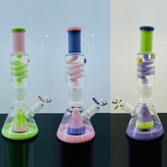 Aleaf Glycerin Waterpipe With Pyramid Perc - Al6053 - 12.5 Inch