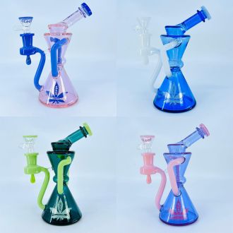 Aleaf The Hourglass Tornado Recycler Waterpipe - 7 Inch - With Circular Perc