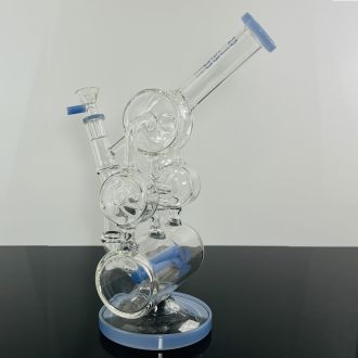 Waterpipe 11" Inch - Aleaf Triple Cylinder Inline Perc Recycler Design - Al6031 - Assorted