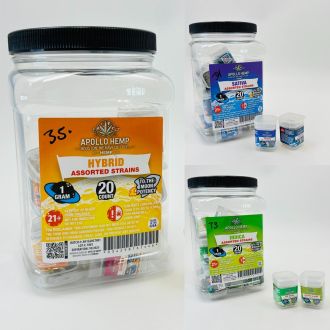 Apollo Hemp THC-P Flower - 1 Gram - 20 Counts Per Jar - Assorted Strains