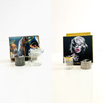 Bamboo Gift Box - 3d With Grinder And Jar Large