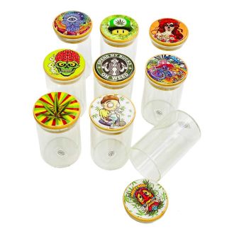 Bamboo Lid - Medium Jar - With Assorted Designs
