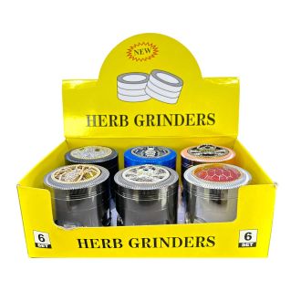 Bejeweled Metal Manual Grinder - With Drawer - Assorted Colors