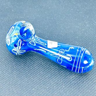 Blue Design Handpipe 4 Inch - Assorted Designs - HPMS61