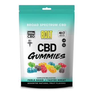 Bolt CBD Gummies - 2000mg - 40 Counts Per Bag - Assorted - Fruit Flavors
