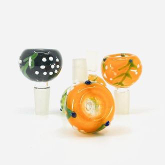 Bowl 14mm Male Flower-leaf - 5 Bowls Per Pack - Assorted