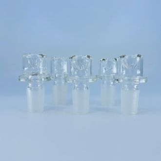 Bowl 19mm Male With Ring - 5 Bowls Per Pack - Clear