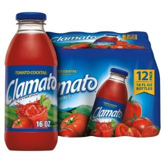 C-STORE SUPPLY CLAMATO (MEX) TOMATO COCKTAIL 16oz BOTTLE 12 Per Pack