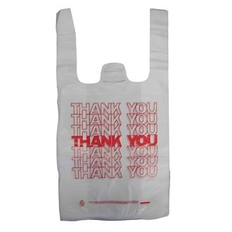 C-STORE SUPPLY T-SHIRT CARRY OUT THANK YOU BAGS MEDIUM 10"x5"x18"x22MIC 500ct WHITE HD10518TY