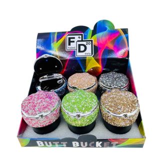 Car Ashtray - Diamond Top With LED Light - Assorted Colors - FDX5001-B