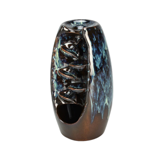 Ceramic Incense Burner - Blue - Brown - 3080