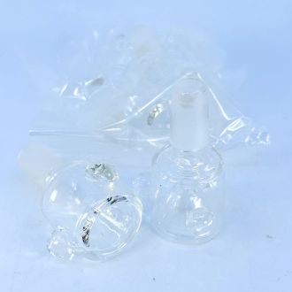 Clear Slide Bowl - 14mm - Male - 3 Circle - Assorted Colors - 5 Counts Per Pack - MSBL16