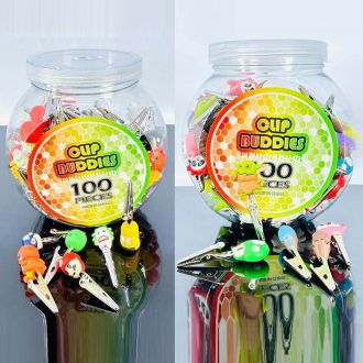 Clip Buddies Character Silicone Tip Roach - Assorted Designs - 100 Pieces Per Jar - PLCLIP