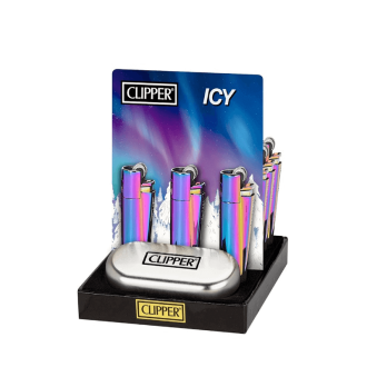 Clipper Full Metal Lighter Icy - 12  Count Per Display