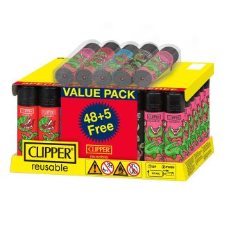 Clipper Lighter - 48 Counts Per Display - With 5 Extras - Assorted Designs