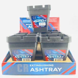 Cr Butt Bucket Ash Tray - Large - 6 Count Per Display - Square - Black