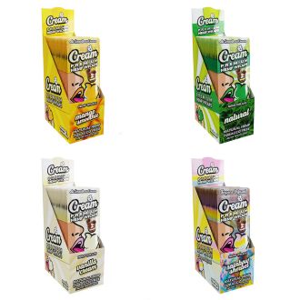 Cream Terpene Infused Premium Hemp Wraps With Tips - 2 Per Pack - 25 Pack Per Display