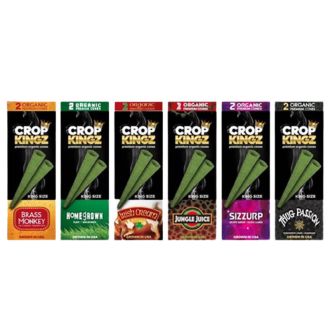 Crop Kingz Organic Cones - King Size - 2 Cones Per Pack - 10 Packs Per Box