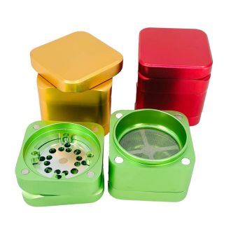 Cube Design Metal Grinder 55mm - 4 Parts - Plgcube - Assorted Colors