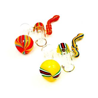 Double Chamber Bubbler - 7 Inch - Assorted Colors - Price Per Piece - WCB1