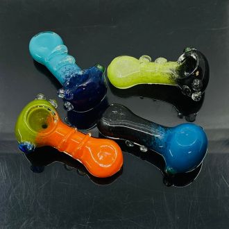 Double Shade Peanut Handpipe - 3 Inch - 4 Counts Per Pack - Assorted