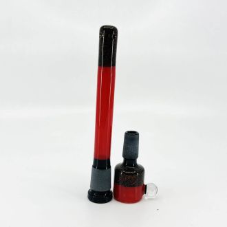 Downstem And Bowl - 7" Inch - Colored Tube With Dicro Base - 19mm-14mm - Male - Assorted Colors