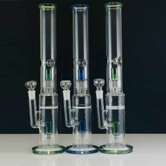 Waterpipe 18" Inch - Dual Perc With Honey Comb And Ice Catcher - Assorted - Price Per Piece
