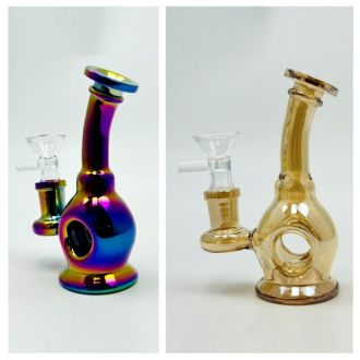 Electroplated Fancy Mini Waterpipe - 4.5 Inch - Assorted - Price Per Piece