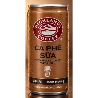 EXOTIC DRINK HIGHLANDS COFFEE 185ml CAN VIETNAMESE COFFEE w/MILK
