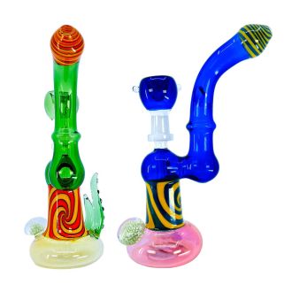 MSB13 - Fancy Bubbler With Tentacles - 8 Inch - Assorted Colors - Price Per Piece